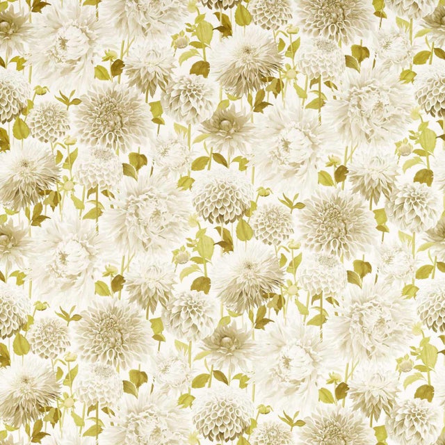 Harlequin Dahlia Fabric in Fig Blossom/Nectar/Awakening - a Sample For Sale