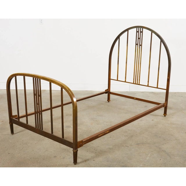 French Art Deco Period Patinated Brass Bed Frame Chairish