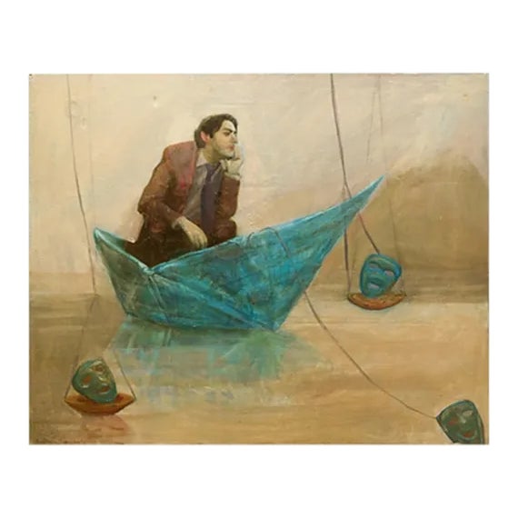 Occupied - Oil on Canvas by Anastasia Kurakina - 2010s 2010s For Sale