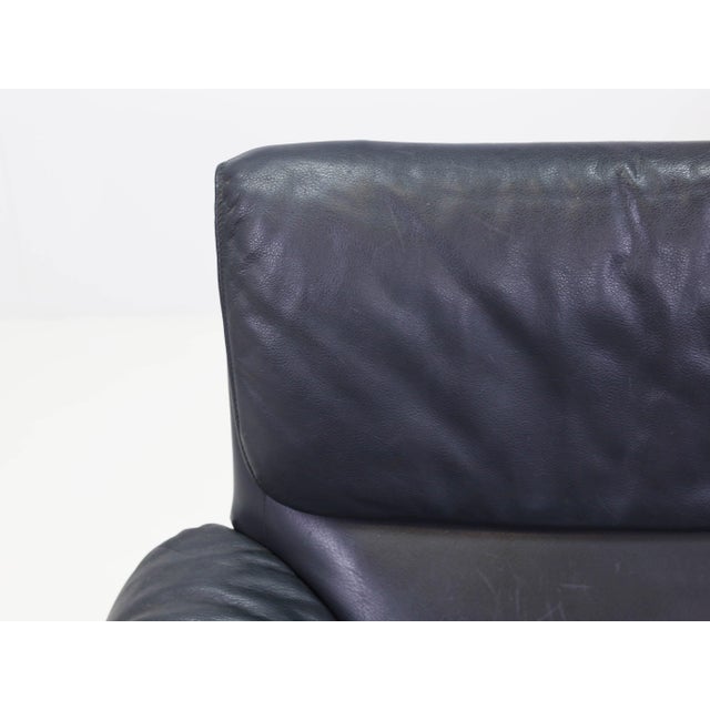 Two-Seather Sofa in Dark Blue Leather from de Sede, Switzerland, 1983, Set of 2 For Sale - Image 17 of 18