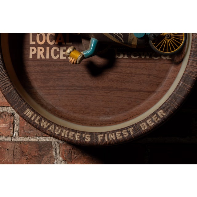 Plastic Vintage Blatz Beer Unicyclist Advertising Sign For Sale - Image 7 of 7