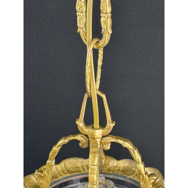 French Louis XV Style Gilt Bronze and Glass Lantern Chandelier, 1880-1910 For Sale - Image 9 of 13