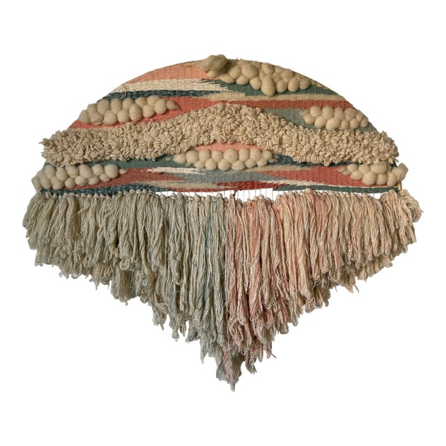 Large Vintage Organic Boho Chic Handmade Macrame Wall Art Hanging For Sale