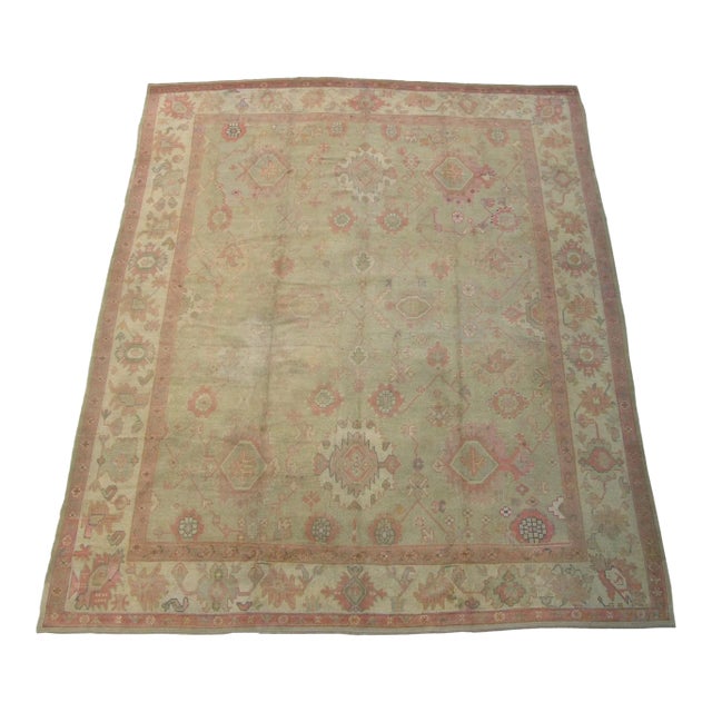 20th Century Tribal Turkish Oushak Rug For Sale