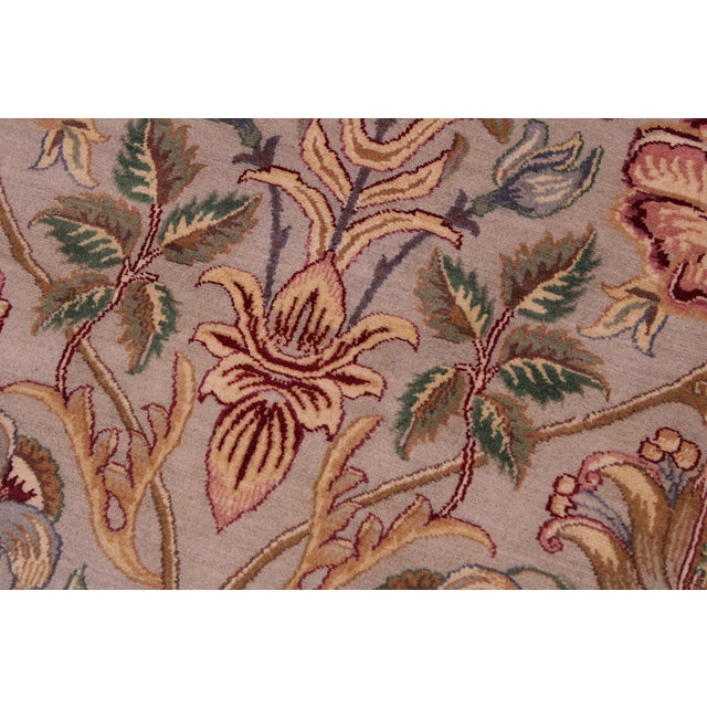 Floral 1990's Pak-Persian Gray/Gray Wool Rug - 8'11'' X 12'6'' For Sale In New York - Image 6 of 9