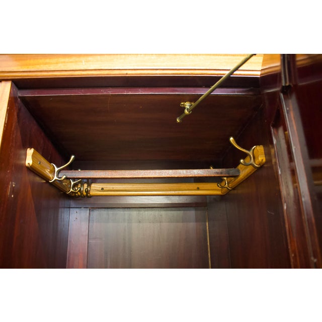 Antique Edwardian Walnut Wardrobe, 1900s For Sale - Image 13 of 14