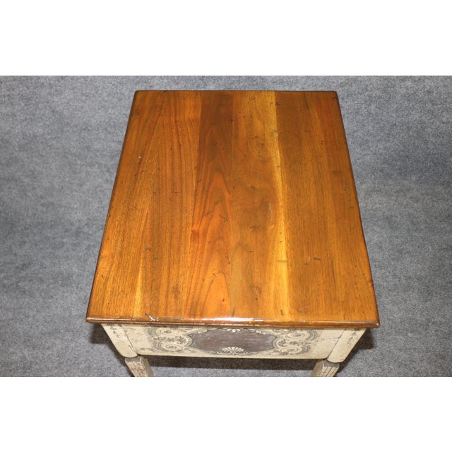 Pair 1970's Distressed Painted Venetian Style End Tables For Sale - Image 10 of 14