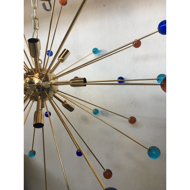 Italian Multicolored “Star” Murano Glass Sputnik Chandelier For Sale - Image 10 of 11