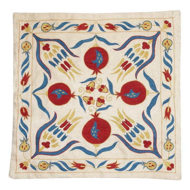 20"x20" 100% Silk Cushion Cover. Embroidered Pillowcase. Modern Lace Pillow For Sale