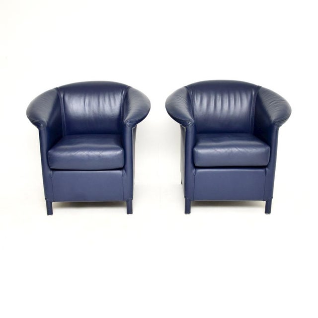 A stylish and very comfortable pair of vintage leather armchairs by Wittmann. They were made in Austria, they date from...