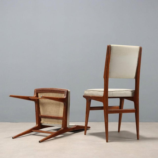 Wood Vintage Beech and Vinyl Chairs, 1950s For Sale - Image 7 of 8