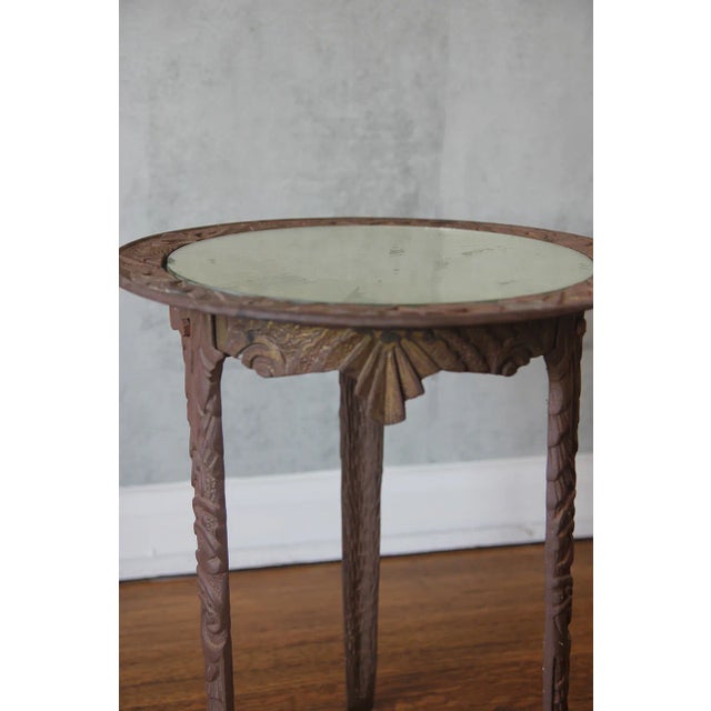 1900 - 1909 1900s Neoclassical Cast Iron Mirror Top English Pub Table For Sale - Image 5 of 12