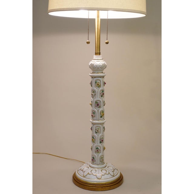 Hollywood Regency 1960s Marbro Hollywood Regency Neoclassic Modern Elaborate Porcelain Floor Lamp One-of-a-Kind For Sale - Image 3 of 13