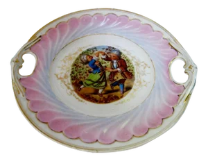 Antique Hand Painted German Children Dancing Decorative Cake Plate