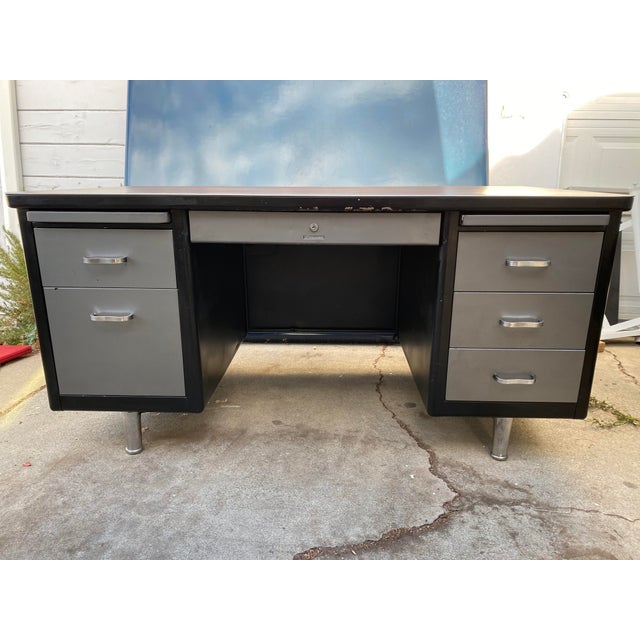 Vintage Steelcase Metal Tanker Desk Chairish