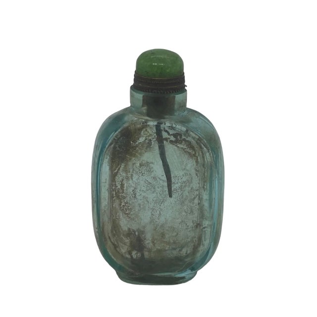 Early 20th Century Vintage Early 20th Century Chinese Green Glass Snuff Bottle For Sale - Image 5 of 13