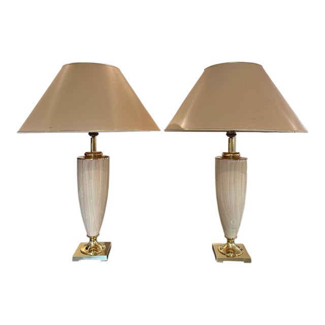 1970s French Glass Table Lamps For Sale