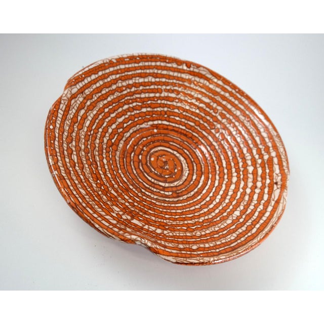 Midcentury Decorative Cracked Glaze Ceramic Wall Plate, 1970s Chairish