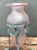 Verdigris Vintage Patinated Metal Frame Glass Vase For Sale - Image 8 of 12