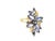 This fun cluster ring is made in 14k yellow gold and features a beautiful mix of round and marquise tanzanite. The pattern...
