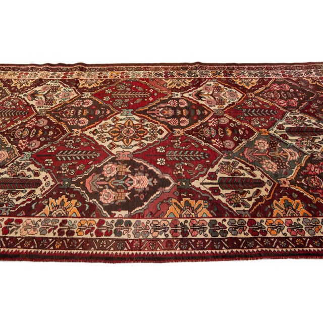 1960s Handmade Vintage Bakhtiari Persian Wool Rug With Multicolor Allover Motif For Sale - Image 4 of 7