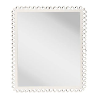 Fleur Home Carnival Gras Rectangle Mirror in White Dove, 27x38 For Sale