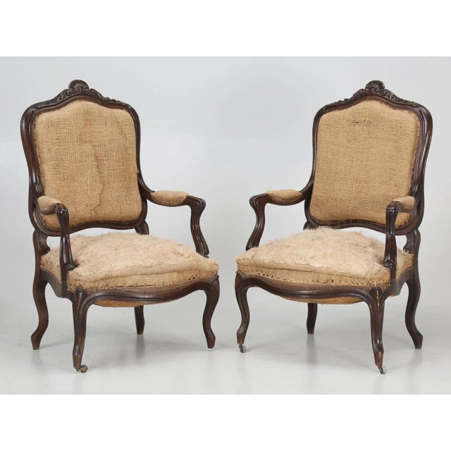 Set of Six Carved French Antique Living Room or Parlor Chairs For Sale - Image 10 of 12