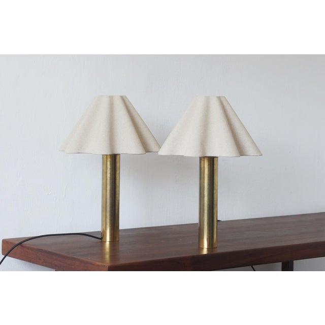Scandinavian Brass Table Lamp, 1960s, Set of 2 For Sale - Image 5 of 7
