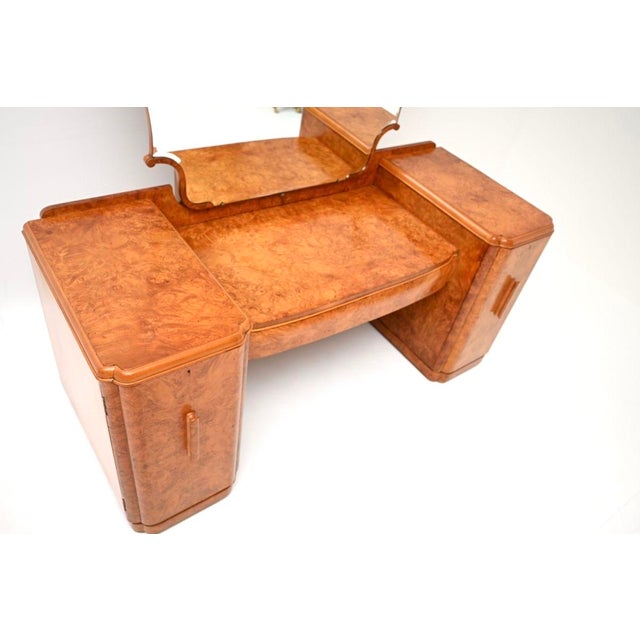 Art Deco Burr Walnut Dressing Table, 1930 For Sale - Image 6 of 10