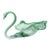 Mid-Century Murano-Style Green Slag Glass Swan Figural Bowl For Sale