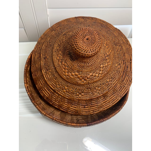 Mid 20th Century East African Coiled Lidded Basket, Possibly Ethiopian For Sale - Image 9 of 12
