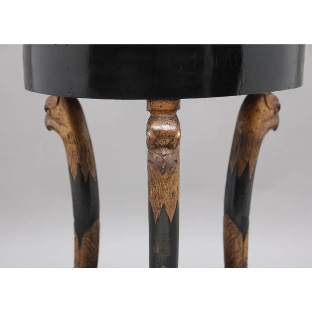 Ebonized & Gilt Side Table with Marble Top, 1800s For Sale - Image 4 of 9