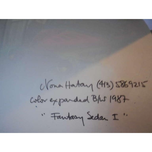 1980s Nona Hatay, "Fantasy Sedan I" Hand painted B/W photograph, 1987 For Sale - Image 5 of 5