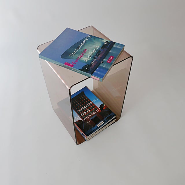 Plastic Vintage Acrylic Glass Side Table by Michel Dumas, 1970s For Sale - Image 7 of 18