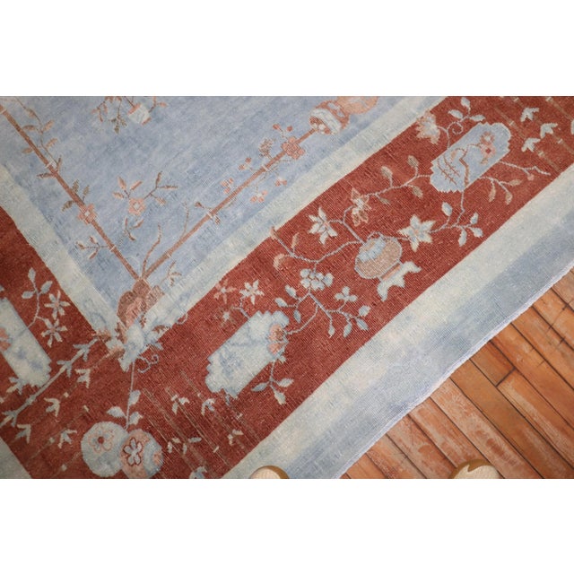 Art Deco Palace Size Blue Antique Chinese Art Deco Rug, 11'11'' X 22'9'' For Sale - Image 3 of 12