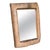 Rustic Teak Wood Mirror With Age Related Patina & Markings Designed by Tiempo Furniture & Decor For Sale