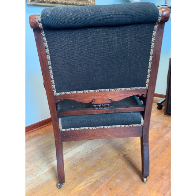 Victorian Antique Eastlake Style Victorian Needlepoint Armchair For Sale - Image 3 of 8