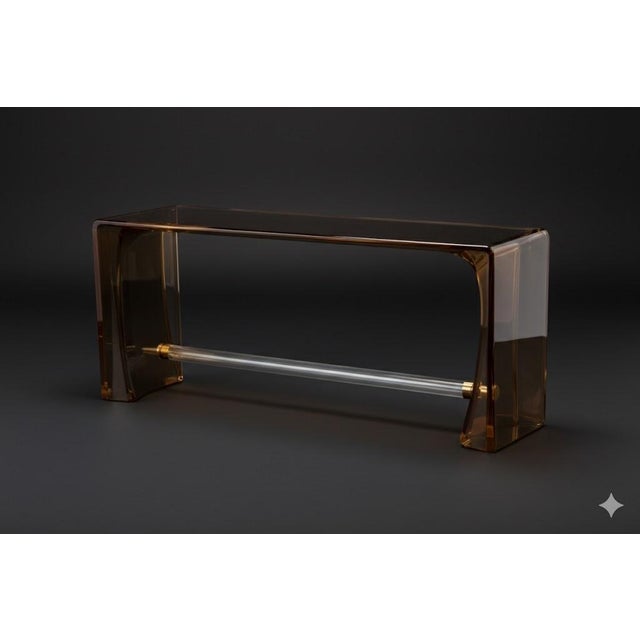 Modern Champagne Acrylic Waterfall Console For Sale - Image 4 of 4