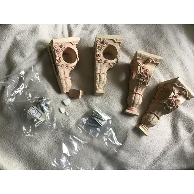 Vintage Style Decorative Ceramic Flower Curtain Rod Swag Holders