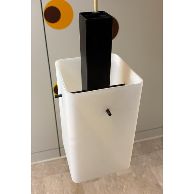 Vintage Opal Glass and Metal Pendant Lamps from Stilux Milano, 1960s, Set of 2 For Sale - Image 12 of 15