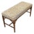 Vintage Faux Bamboo Wood Bench Newly Upholstered Quadrille Fabric For Sale