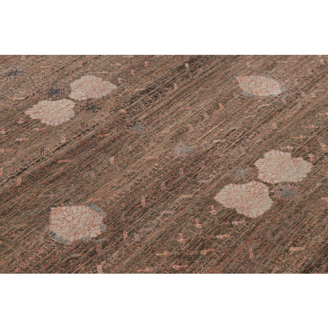 Rug & Kilim’s Modern Block Print Rug in Beige-Brown, with Geometric Patterns - 9x12 For Sale In New York - Image 6 of 7