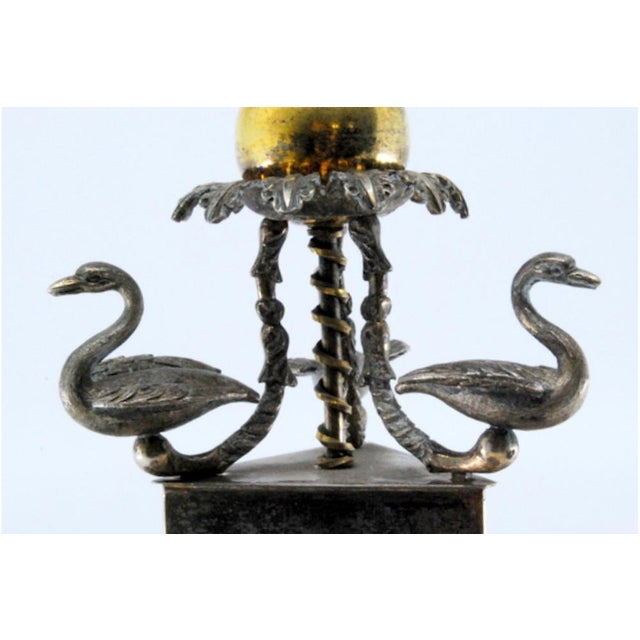 Silver Silver Toothpick Holder with Three Shell-Shaped Holders For Sale - Image 8 of 12