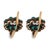 Late 19th Century Late 19th Century Pair of Victorian 1.40 Carat Diamond Cabochon Emerald Gold and Silver Cluster Earrings For Sale - Image 5 of 5