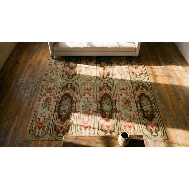 Antique Russian Bessarabian Kilim Black Ivory-Brown Floral-Geometric Design Flat Weave Wool Rug For Sale In New York - Image 6 of 7