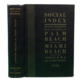 "Social Index Winter Residents and Visitors to Palm Beach/ Miami Beach/ Nassau Vol. 26" 1950 For Sale