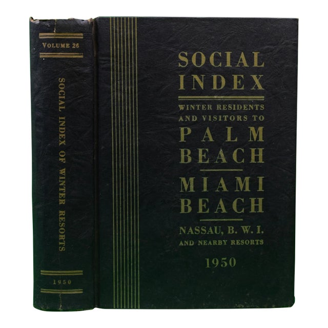 "Social Index Winter Residents and Visitors to Palm Beach/ Miami Beach/ Nassau Vol. 26" 1950 For Sale