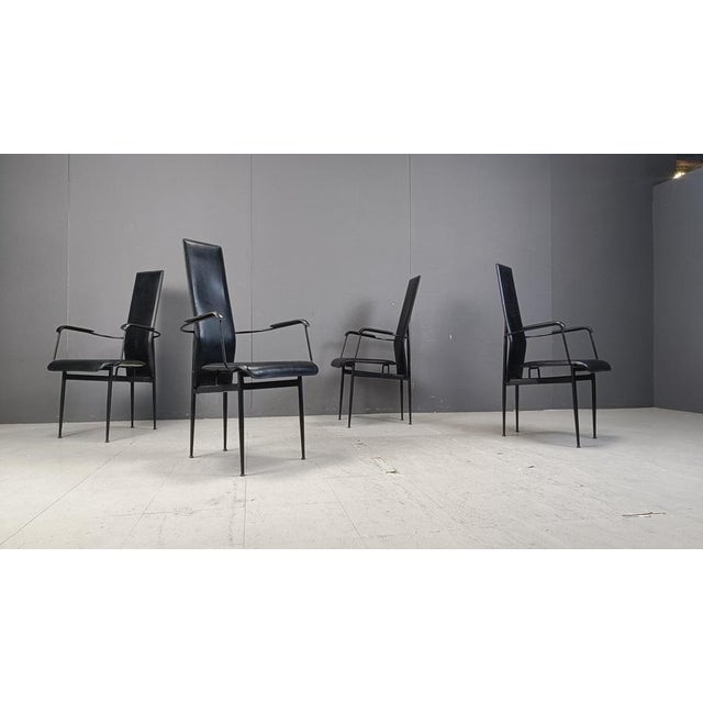 Vintage S44 Dining Chairs by Giancarlo Vegni for Fasem, 1980s, Set of 4 For Sale - Image 6 of 10