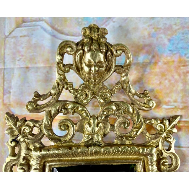 Napoleon III Double Wall Sconces with Beveled Mirrors in Gilt Bronze, Set of 2 For Sale - Image 9 of 15