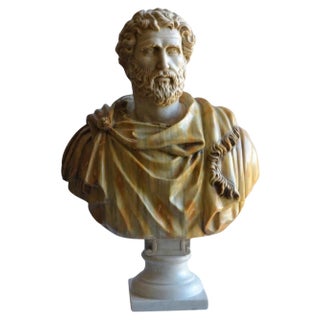 End 19th Century Italian Bust Antonino Pio in Carrara Marble For Sale